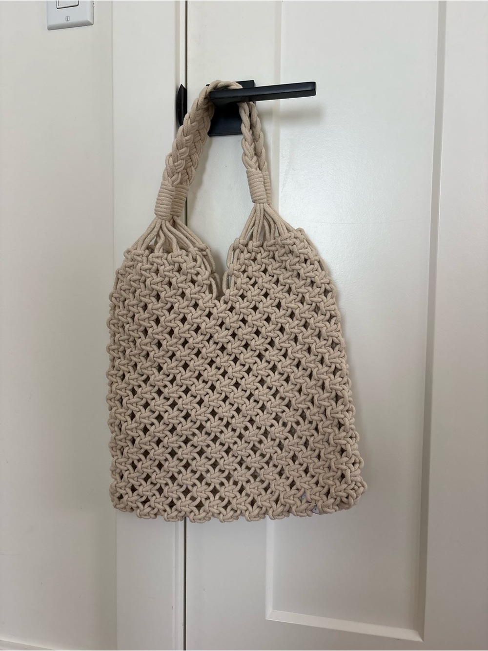 J. Crew Cream Macramé Tote Bag